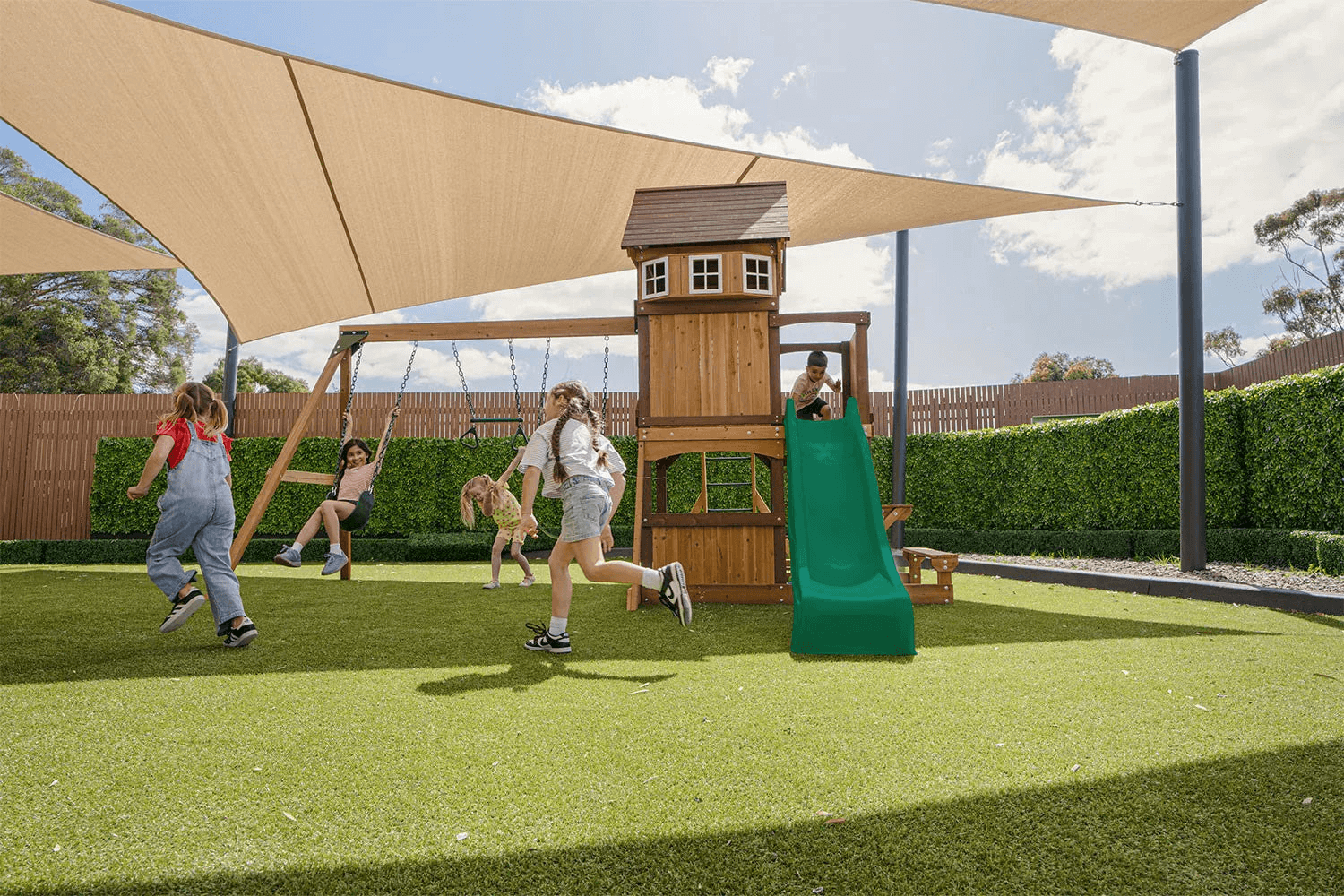 Encouraging Active and Imaginative Play in a uv protected canopy