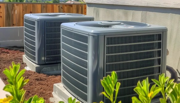 2 HVACs behind a home