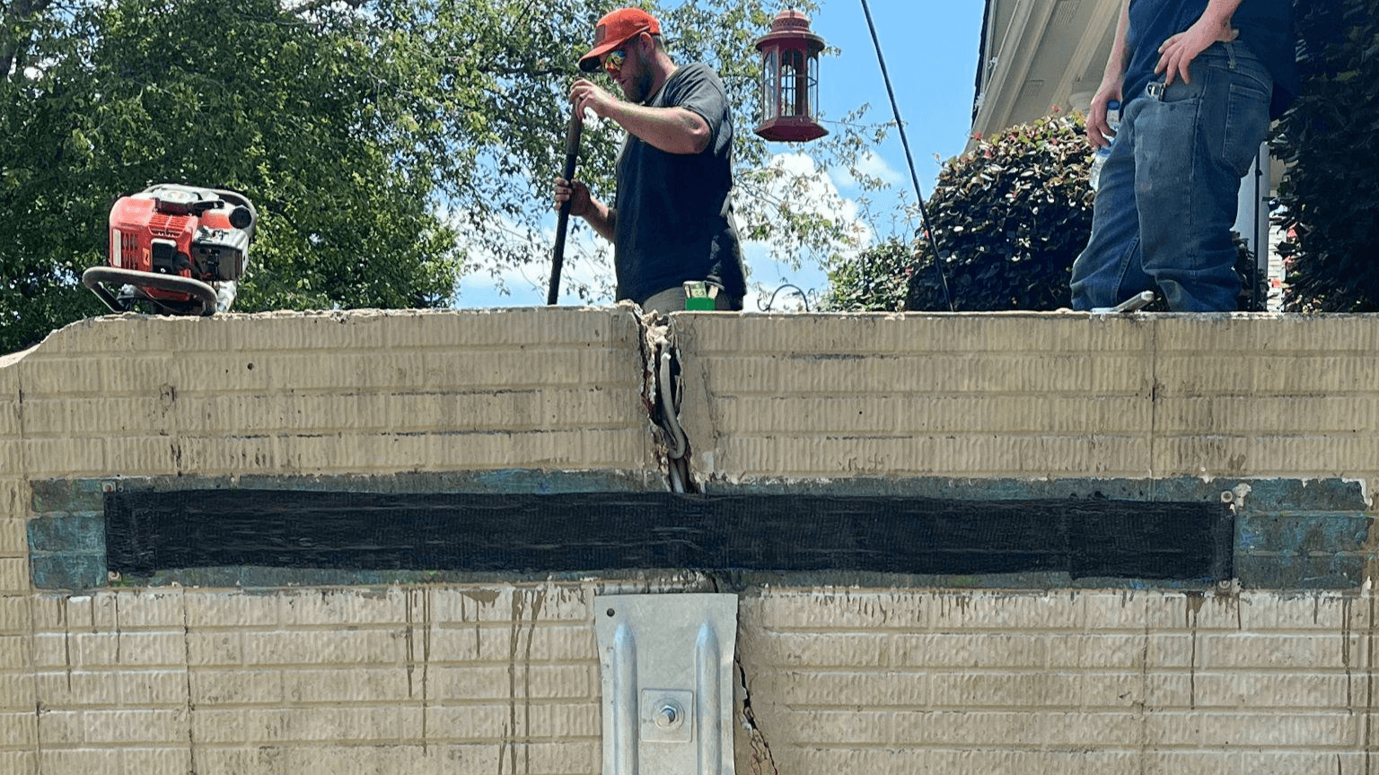 A man repairing something