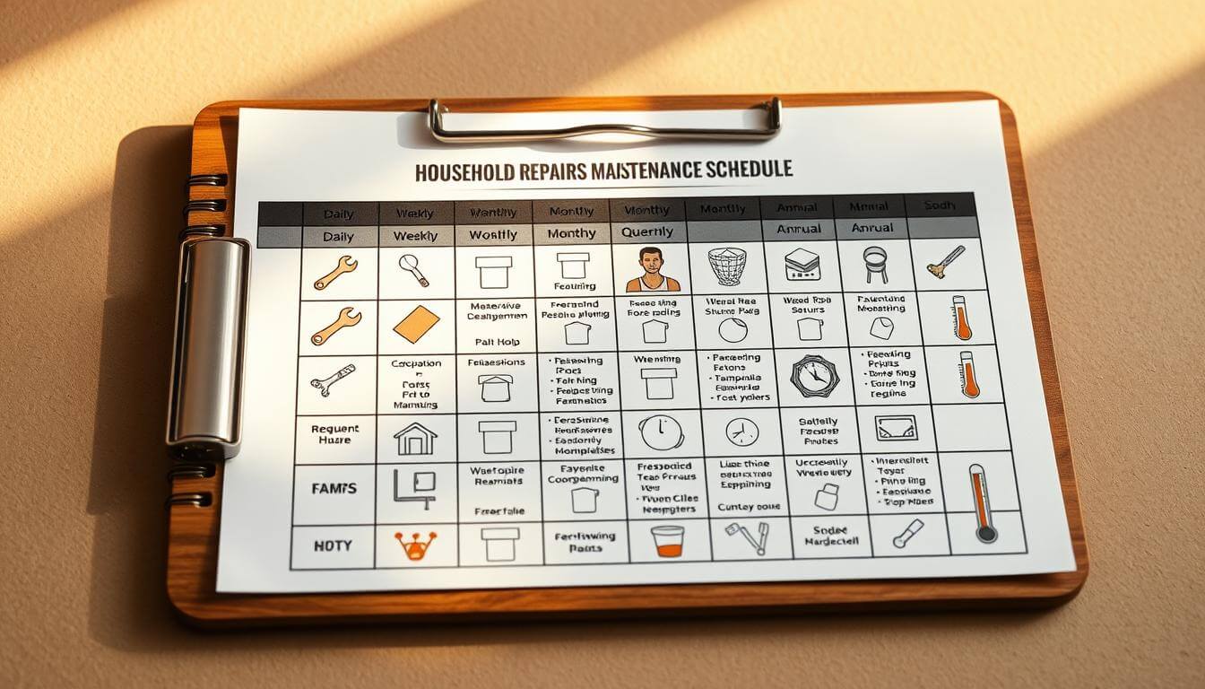 household repairs maintenance schedule